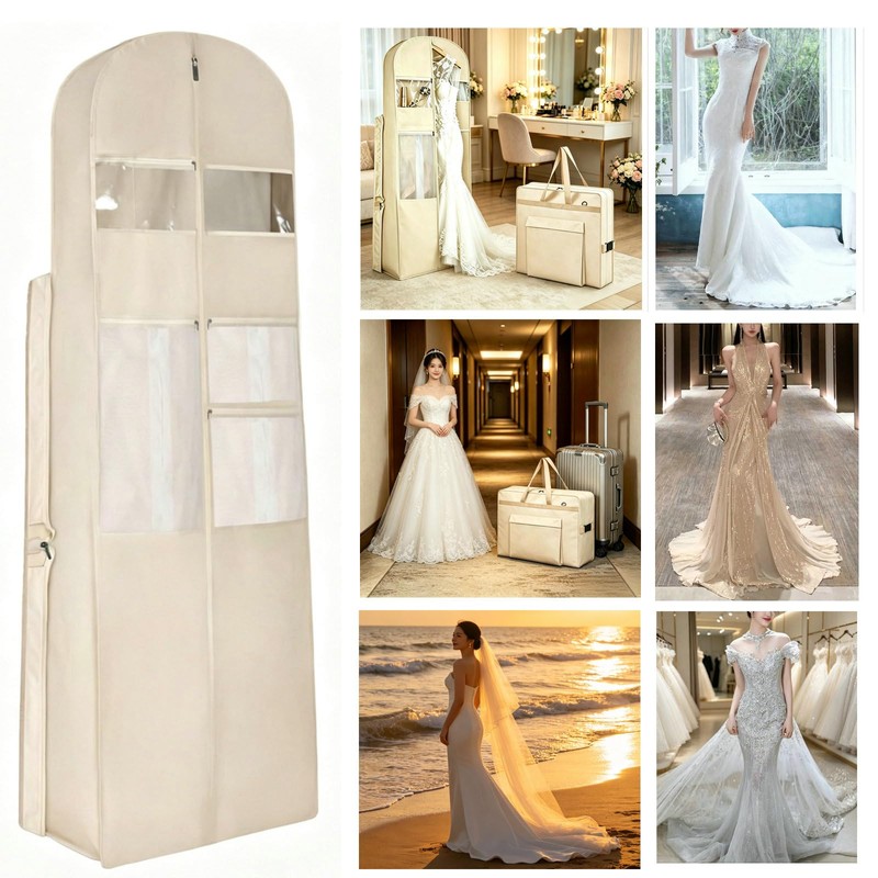 72" Wedding Dress Garment Bag, Beige