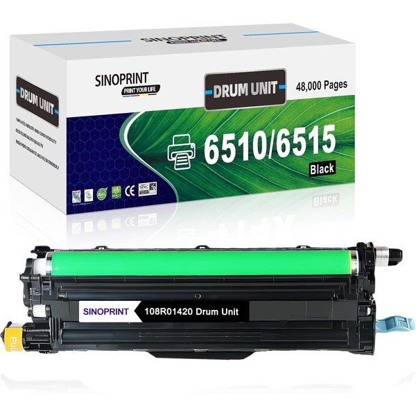 SINOPRINT Compatible 6510 6515 Black Drum Unit(108R01420) Replacement for Xerox
