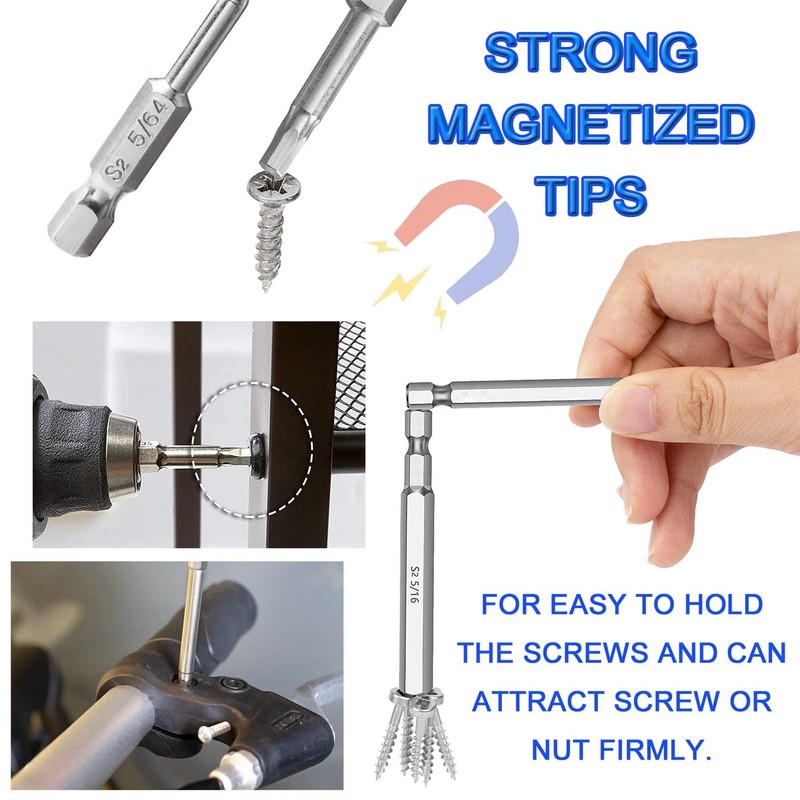 JONMON Hex Head Allen Wrench Bit Set - 20Pcs 1/4