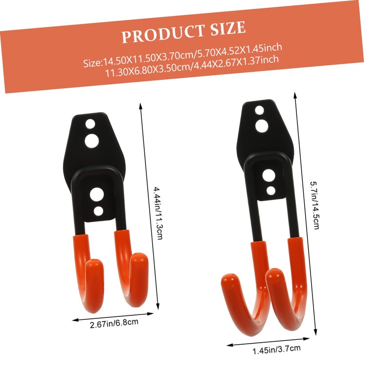 Mikinona 4pcs Heavy Duty Garage Hooks Versatile Tool Organizer for