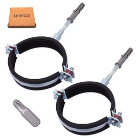 SKIR'CO Black Rubber Coated Pipe Clamps for 75-80mm Pipe Wall and Ceiling Mounting