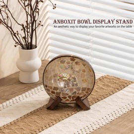 ANBOXIT Bowl Stands for Display, 3.5 Inch Plate Holder, Wooden Easel Frame Holder, Display Stand for Large Deep Platters and Dishes, 3.5" H x 4.8" W x 4" D (For Bowls under 2.5" in Depth)