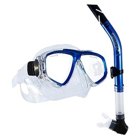 Tilos Fantasia Mask with Splash Semi-Dry Snorkel Set (Metallic Blue)