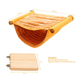 Bird Hammock Bunk Bed, Bird Nest Caves, Sleeping Areas, Bird Cage Accessories, Bird Toy Including Bird Seat Board and 5 Rattan Balls for Budgies, Cockatiels, Finches, Hamsters, Gerbil (Yellow)