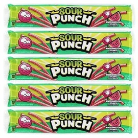 Sour Punch Fruity Mystery Straws Bundle 3 Items Gift Assortment 4.5 ounce pack each, 3 packs total (Watermelon)