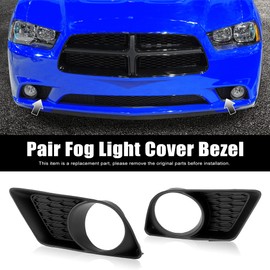 X AUTOHAUX Pair Left Driver Right Passenger Side Fog Light Cover Bezel for Dodge Charger SE R/T SXT SXT Plus R/T 2011-2014 CH1038133 CH1039133 68092573AA