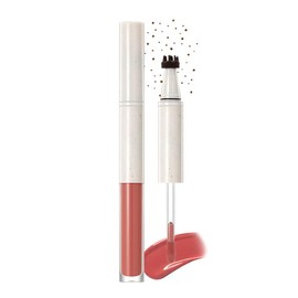 Freckle Blush Pen,2 in 1 Double-ended Waterproof Long Lasting Ultra-Blendable Quick Dry Dark Brown Freckle Stamp Pencil and Coral Orange Liquid Blush for Natural Face Makeup,Vegan & Cruelty -free