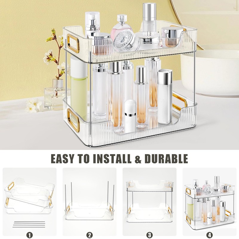 TENDER EPOCH 2-Tier Bathroom Counter Organizer Countertop Storage, Dresser Organizer