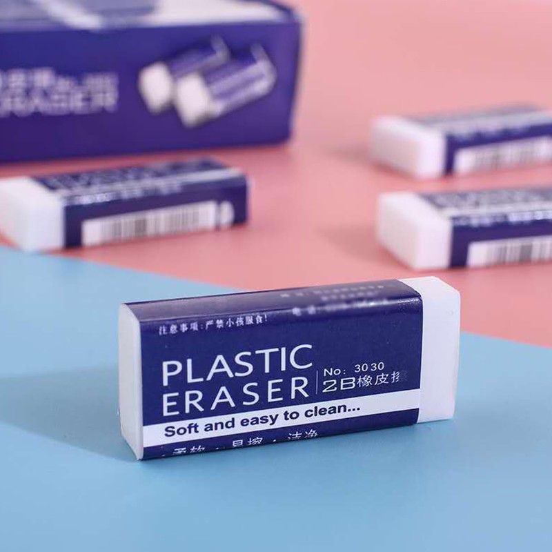 White Erasers, 6 Pack Pencil Erasers Bulk for Supplies Office
