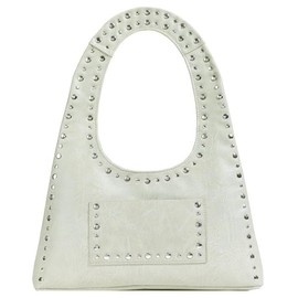 Molodo PU Leather Hobo Bag for Women Vintage Studded Tote Bag Handbag Trendy Shoulder Bag Punk Streetwear Handbag Purse