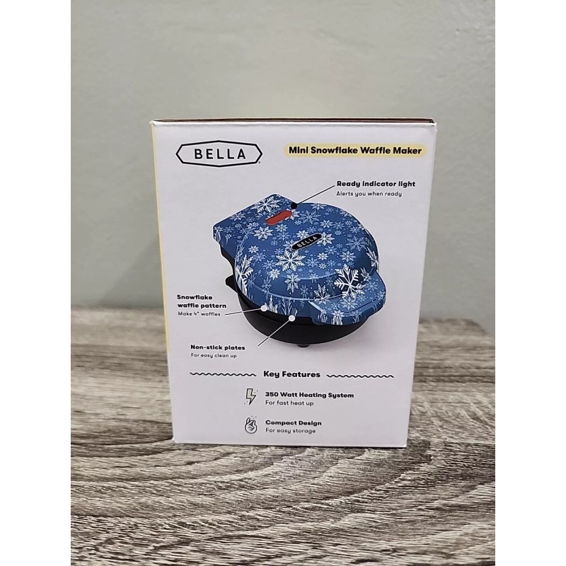BELLA BLUE SNOWFLAKE MINI 4" WAFFLE MAKER SPECIAL EDITION NEW