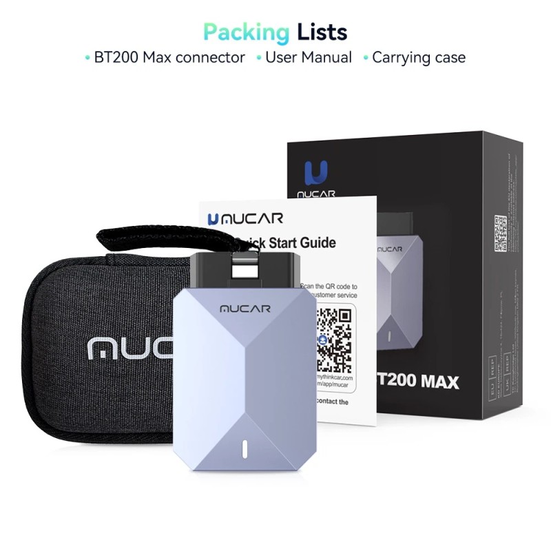 MUCAR BT200 MAX Car AI Diagnostic Tool OBD2 Scanner Free