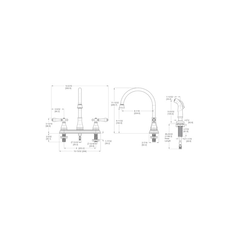 Pfister Sonterra 2-Handle Kitchen Sink Faucet with Side Sprayer High