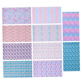 KONTONTY 10pcs Stylish Faux Leather Fabric Set Pattern Durable Pu Leather for DIY Crafts Hair Accessories Jewelry and More