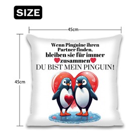 Cosymate Penguin Gift Anniversary for Him/Her, Cushion Cover 45 x 45 cm Wedding Anniversary Valentine's Day Christmas Funny Couple Partner, You're My Penguin