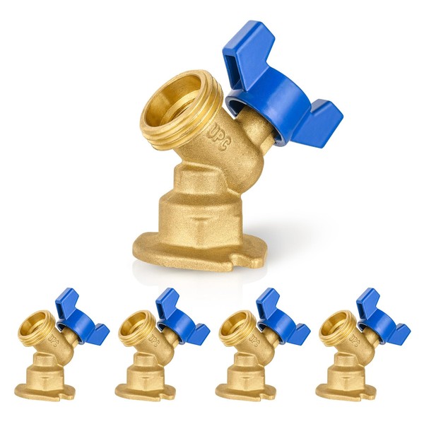 5-Pack HeSun 1/4 Turn Sillcock Hose Bibb Valve, 3/4" FIP