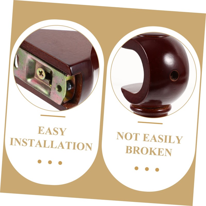 Ciieeo Wood Curtain Brackets 2pcs Curtain Rod Tray Wooden Track