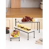 Kanwone 3 Tiered Serving Stand with White Porcelain Platters, Swivel