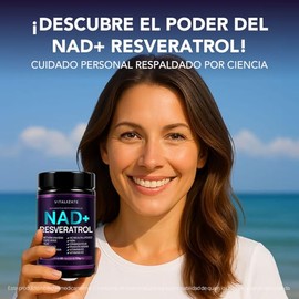 NAD Resveratrol Original - Suplemento Potenciado 14 Ingredientes  Complejo Incluye Resveratrol, Betaina, Acido Alfa Lipoico, Vitamina D3  K2 y MS...  