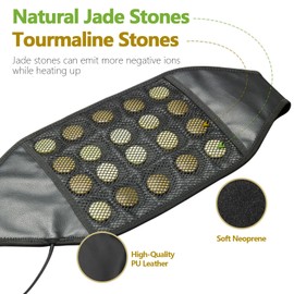 UTK Far Infrared Heating Pads for Back, Heating Pad with 20 Natural Jade Stones, Heated Waist Belt Wrap for Lumbar, Abdominal, Lower Back, Heating Fast, Auto Shut Off, Smart Controller, 55'' Large Size Heat Pad