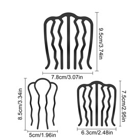 BHIPKOT Pack of 6 Hair Comb Metal Hair Combs Hair Comb Hair Accessories Comb for Women Girls (3 Sizes)