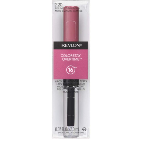 Revlon ColorStay Overtime Liquid Lip Color, Unlimited Mulberry [220] 0.07 oz (Pack of 3)