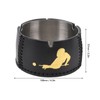 Cigar Ashtray Tabletop Round Stainless Steel Ash Tray PU Leather
