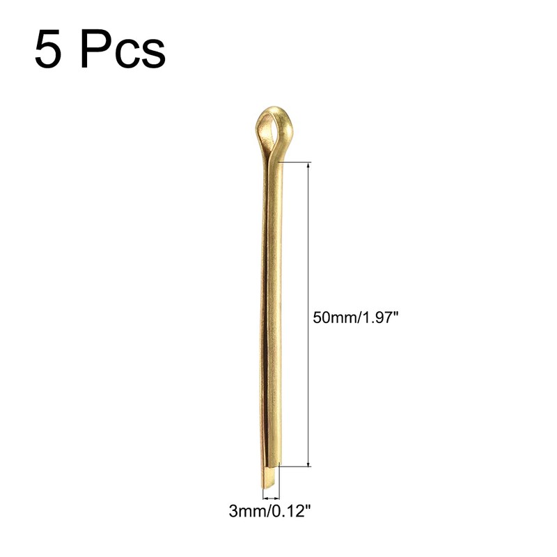 sourcing map Split Cotter Pin - 3mm x 50mm (1/8