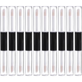 BETOOKY 10 Tubos de Brillo Labial de 4 Ml de Plástico Transparente Doble Cabezal con Tapón de Goma para Maquillaje DIY y Uso Diario