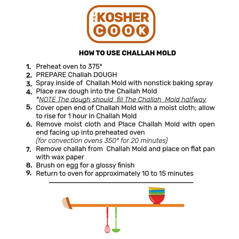 The Kosher Cook Silicone Braided Challah Mold - 4 Small