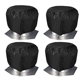 Turbine Roof Vent Cover House - Nopwer Roof Turbine Hoods Shield Canvas 20" x 20" 4Pcs Black