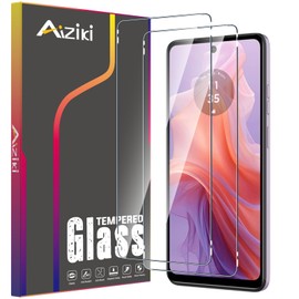 Aiziki (2 Pack) Designed for Moto G24/G24 Power/Moto E14 Screen Protector,Tempered Glass, Ultra Resistant, Shatterproof, Scratch-Resistant, Bubble Free for moto g24 power Screen Protector, Case Friendly