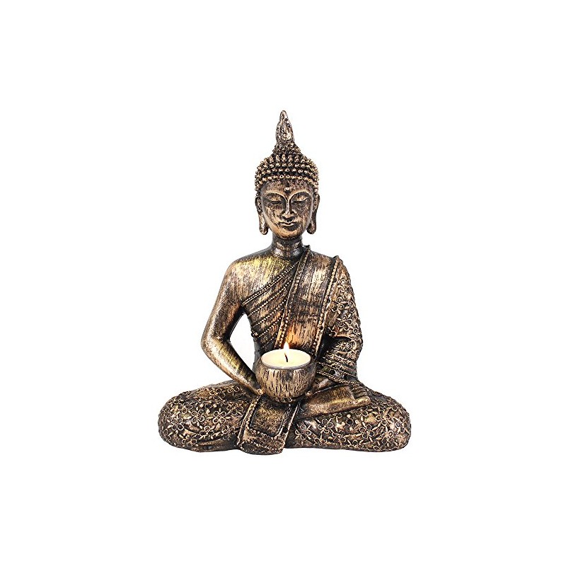 Rustic Thai Buddha Tea Light Holder - 27cm x 20cm