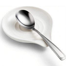 TooWoom Spoon Rest for Kitchen Countertop Porcelain Spoon Holder for Stove Top White Spoon Holder for Spatula, Spoons or Tongs, Farmhouse Decor, Christmas