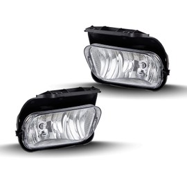 SPIEGEER Fog Lights Assembly For 2003 2004 2005 2006 2007 Chevy Silverado 1500 2500 Replacement Fog Lamps Kit For 2002-2006 Avalanche with H10 12V 42W Halogen Bulb Clear Lens