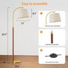G-SAFAVA 62.5" Wood Floor Lamp for Living Room Gold with
