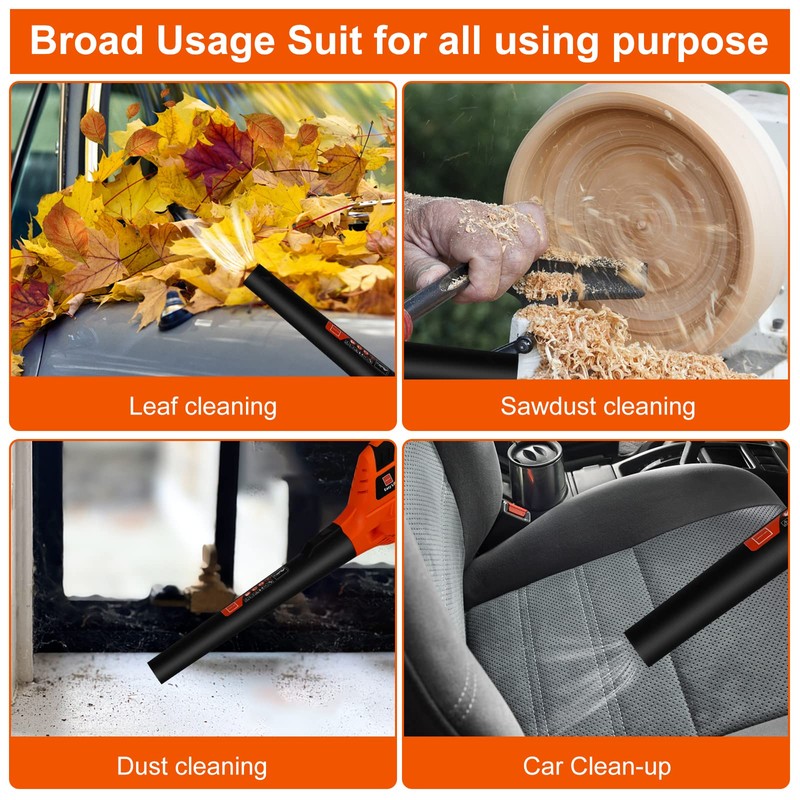 Cordless Leaf Blower,20V Handheld Electric Leaf Blowers with 2.0Ah Battery