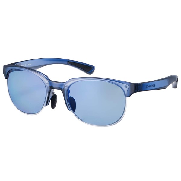SWANS ER2-0167 CNAV Sports Sunglasses, Made in Japan, For Golf, Fishing, Outdoors, Clear Navy x Matte Clear/Polarized Ultra Ice Blue (Multi-sided)
