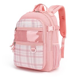 Kalesi Laptop Backpack School College or Work Bookbag, Large Anti Theft Travel Bag, 15.6-Inch Daypack for Men & Women Teens (Light pink)