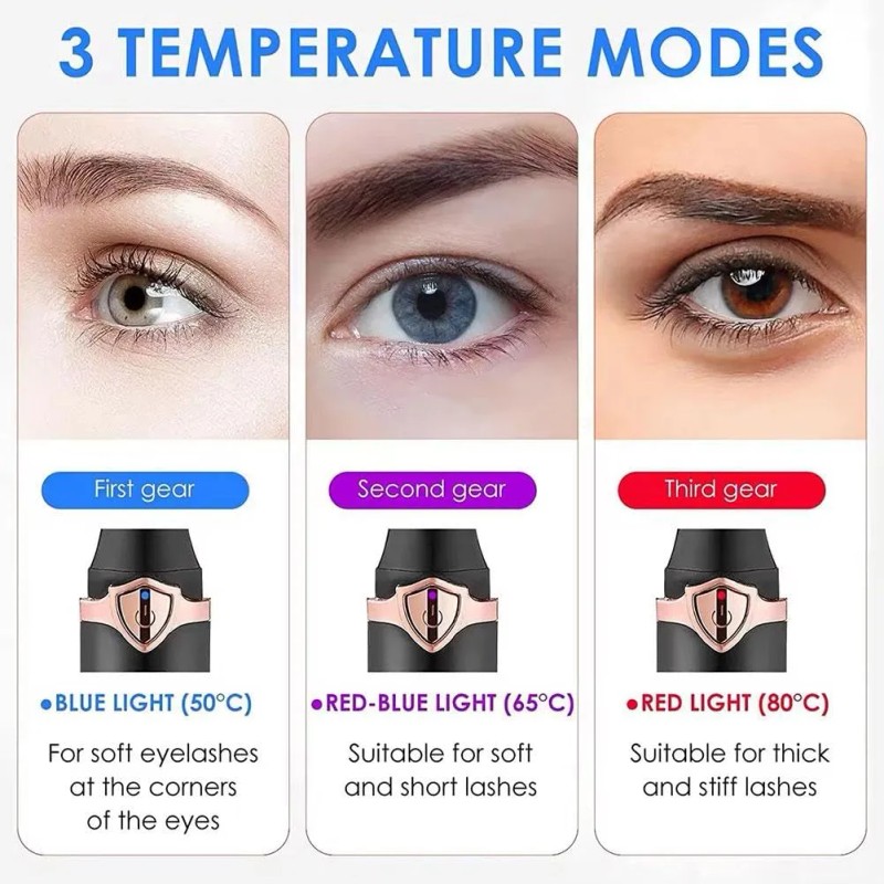 Rizador Enchinador Pestañas Eléctrico Térmico Carga Usb