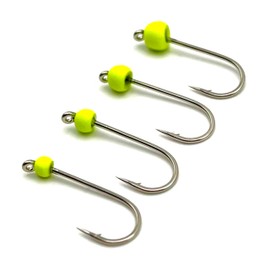 Kolibri Tungsten Micro Jig Hooks Set – 4 Pieces | Trout Tungsten Beads Ultralight Hooks for Fishing with Rubber Bait | Tungsten Jigs Trout Fishing Hooks