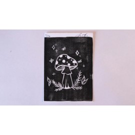 Small Mushroom Lino Print