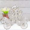 Rhinestone Decorated Pumpkin Carriage Jewelry Box Metal Crafts Gift Tabletop