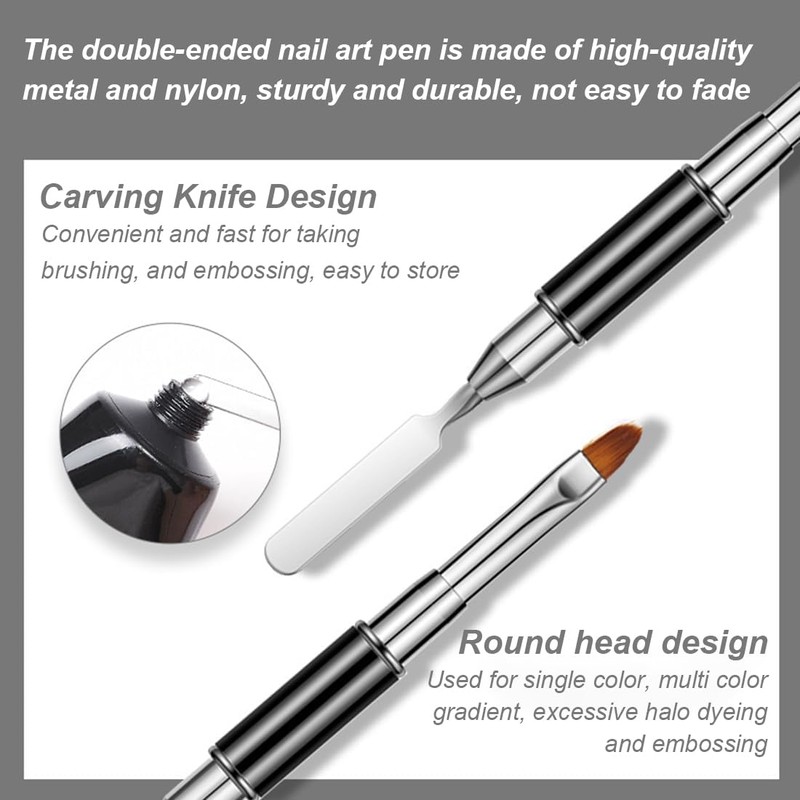 YHIJSR 2-in-1 Nail Brush for Acrylic Nail Extension, 2 Pieces,