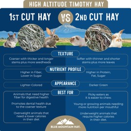 Blue Mountain Hay | Fresh 2nd Cutting Timothy Grass Hay (40 Ounce) | Soft & Leafy, Balanced Nutrition | High-Altitude Hay Pet Food for Adult Rabbits, Guinea Pigs, Chinchillas, and Other Small Pets