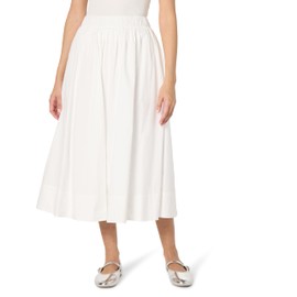 The Drop Women’s Arlo Full Maxi Cotton Skirt, White, 2X, Plus Size