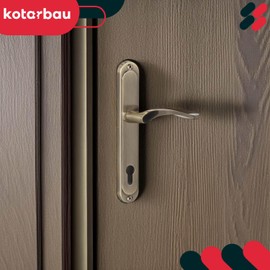 KOTARBAU® Door Handle Interior Doors PZ Door Handle 90 mm Patina Door Handles Long Plate Door Handle Set Room Door Lock Door Fitting for Interior Doors Door Lock Handle Set with Cylinder Insert