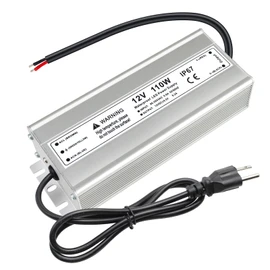 9.2A 110W 12 Volt LED Power Supply, 110V AC to 12V DC Converter, Waterproof IP67 Driver Low Voltage Transformer Power Adapter for Indoor Outdoor LED Lights