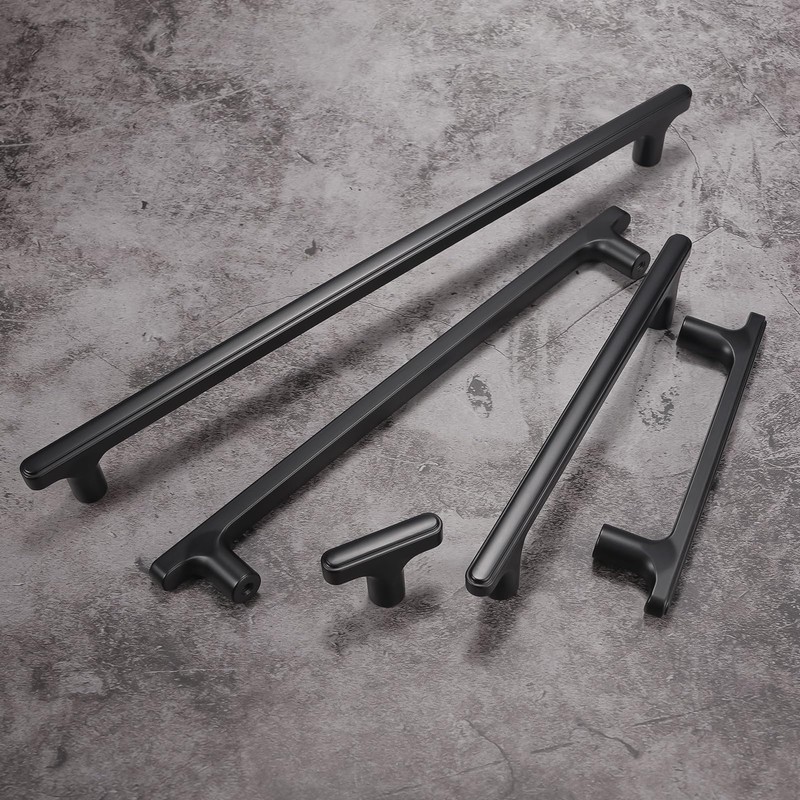 COTYKILEY 10 Pack 3.75 Inch(96mm) Matte Black Cabinet Handles Black