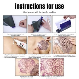 KVM Tattoo Transfer Paper x 100 Sheets Clear Application Sheet Hard to Erase Design Stencil